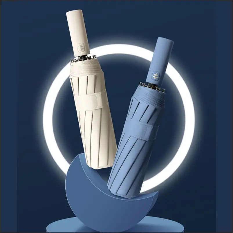 

12 Bone Umbrella Folding Fully Automatic Umbrella Dual Use Folding UV Protection Sun Umbrella Bike Umbrella