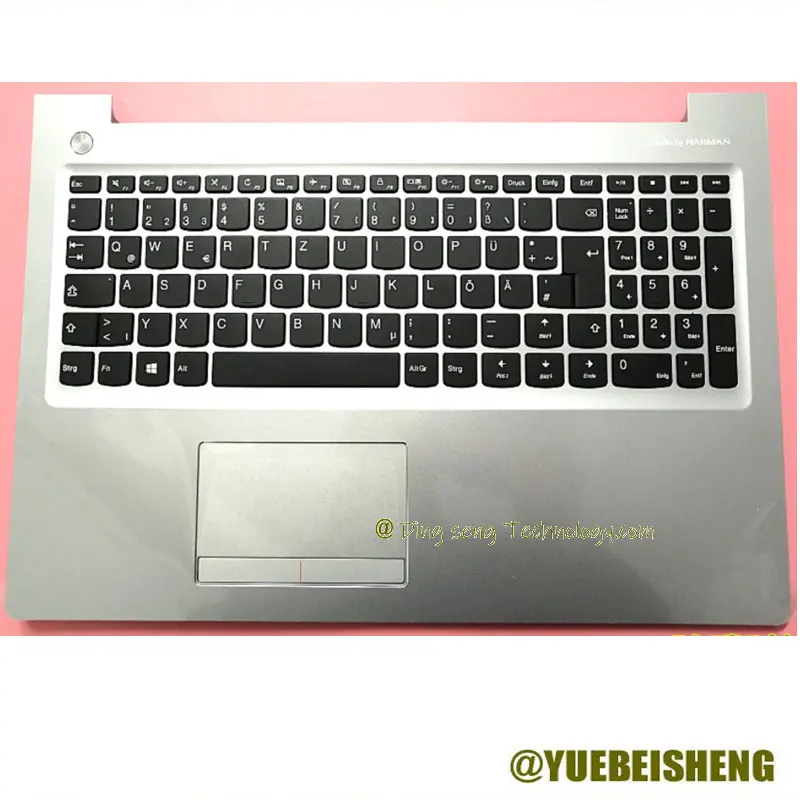 

YUEBEISHENG New/org for Lenovo ideapad 510-15 Palmrest German keyboard upper cover Touchpad assembly 5CB0L37453