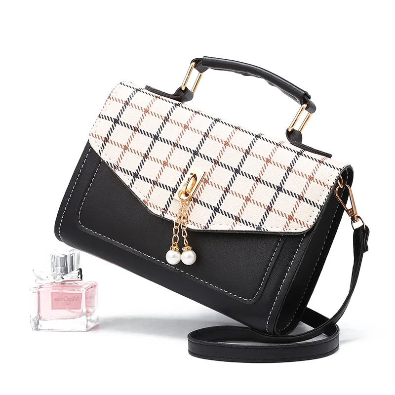 

Маленькие квадратные клетчатые сумки от известного бренда класса люкс в полоску для женщин, новинка 2022, модная универсальная сумка-мессенд...