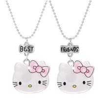 1pair2pcs kitty cat best friends acrylic pendant necklaces