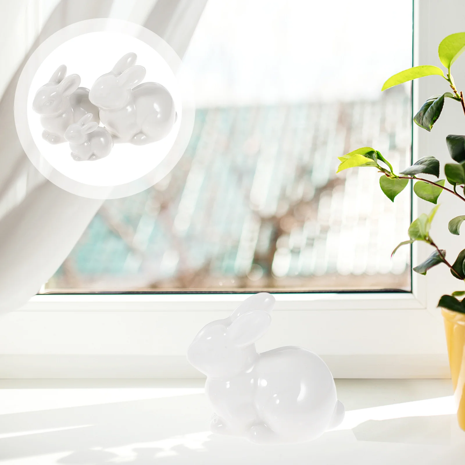 

3 шт. керамические украшения Lanscape Micro Tiny декоративное украшение "Кролик"