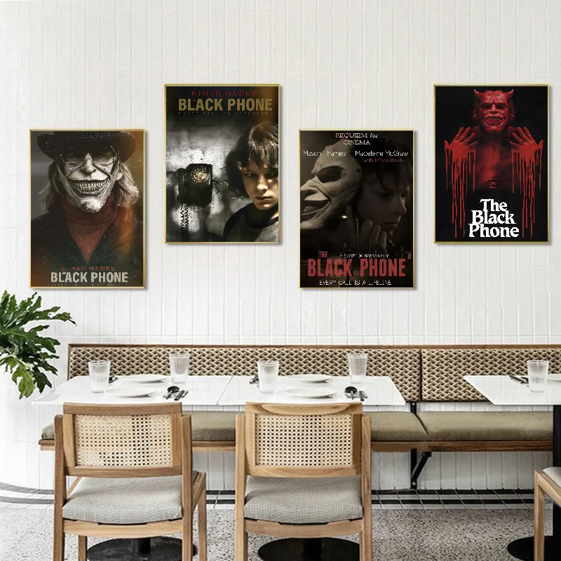 The Black Phone Movie Poster Self-adhesive Art Waterproof Paper Sticker Coffee House Bar Room Wall Decor