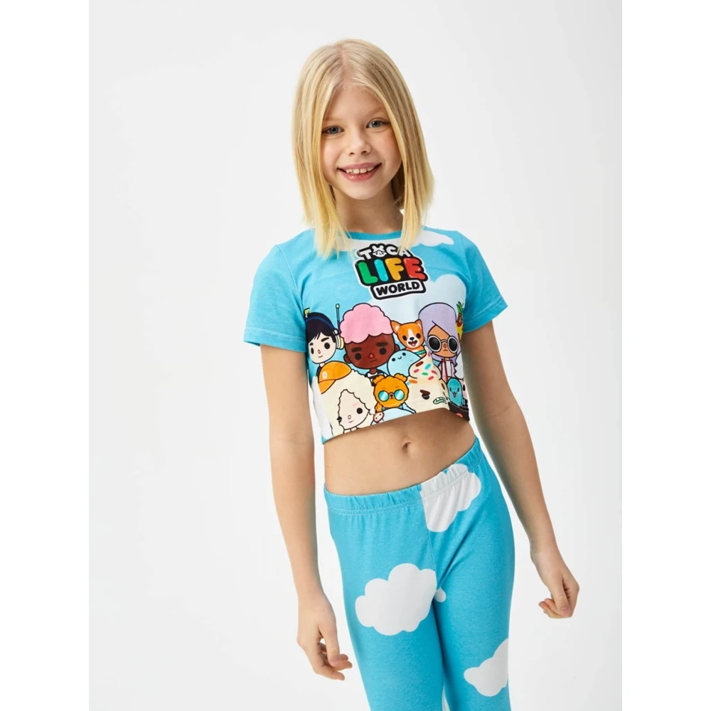 Спортивный костюм для девочки FortyFour GSS056 голубой хлопок 100% |