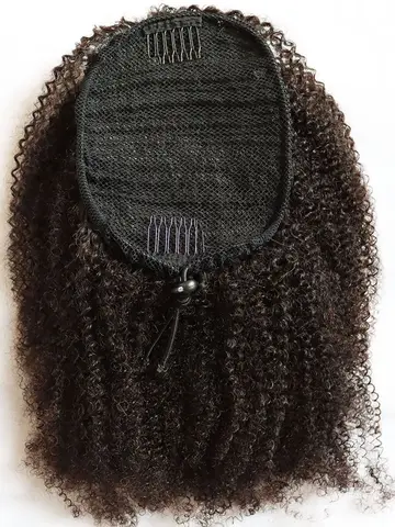 Наращивание человеческих волос, хвостики на шнурке, Джерри, афро, странные, вьющиеся, заколка для натуральных волос, наращивание хвоста для чернокожих женщин