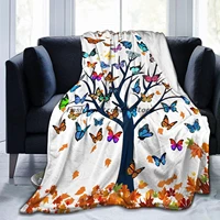 butterfly blanket soft lightweight flannel fleece cartoon throw blankets bedding for bed sofa couch chair travel