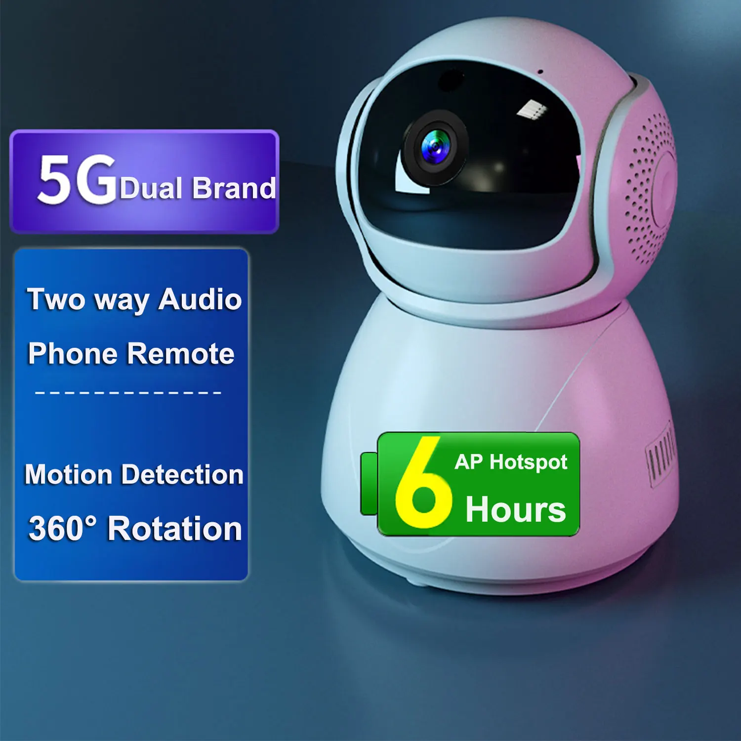 

Keki 5G 2.4G Dual-Band WiFi Camera 2Way Audio 1080P Baby Monitor Outdoor Surveillance Camera Full Color 360 Wireless CCTV System