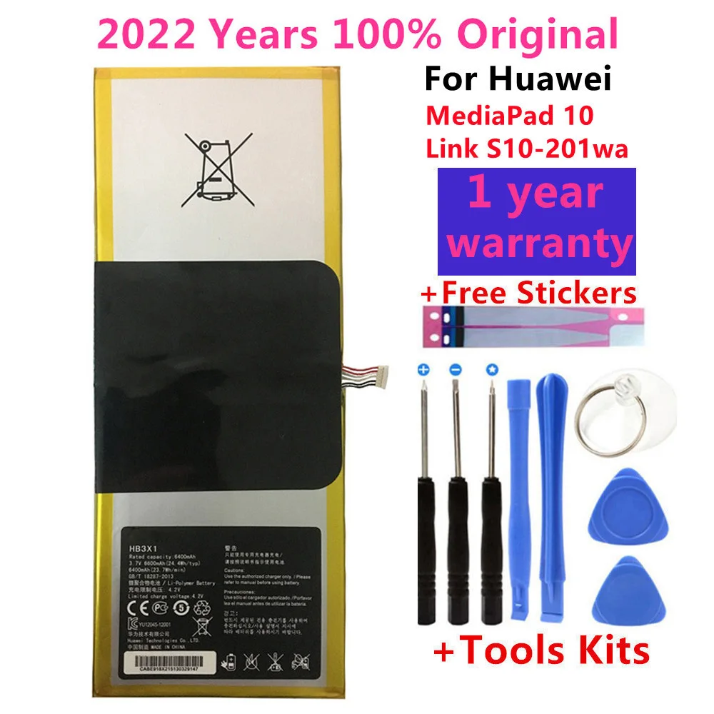 

6400mAh battery For Huawei MediaPad 10 Link S10-201wa S10-201WA 201u 231U 231w Tablet PC HB3484V3EAW-12/HB3X1 Batteries +tools