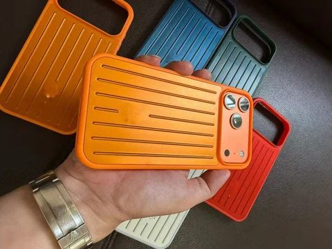 Подходит для iPhone 17, 16, 15 Pro/или Max, алюминиевый амортизирующий бампер, деловой чехол для телефона с гофрированными полосками