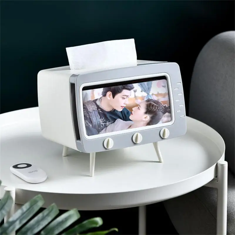 

Новинка, креативный держатель для телефона, IPad в стиле TV, многофункциональный держатель для телефона, домашняя коробка для салфеток для гостиной