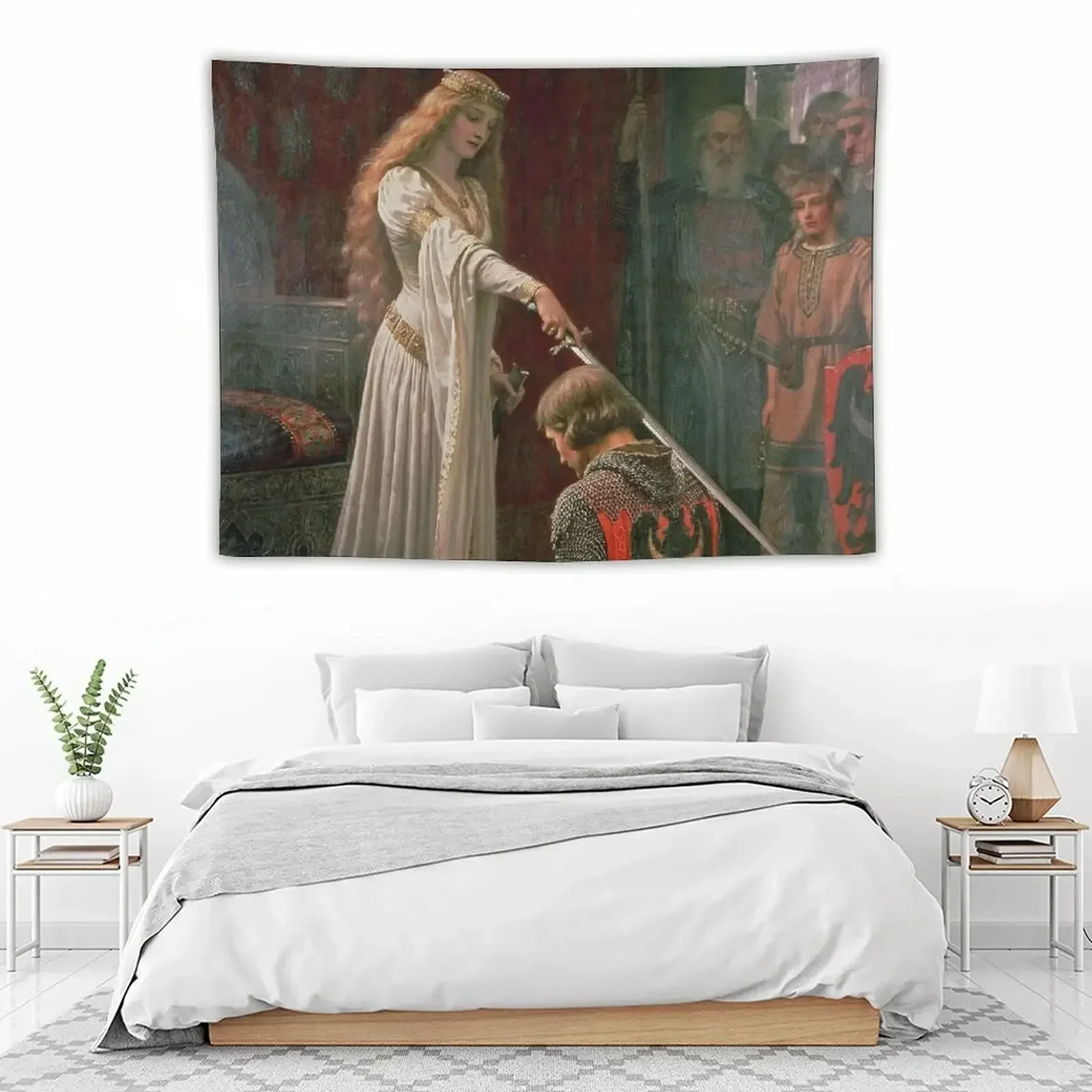 Accolade от Edmund Blair Leighton Средневековый рыцарский меч и леди Оригинальная картина HD