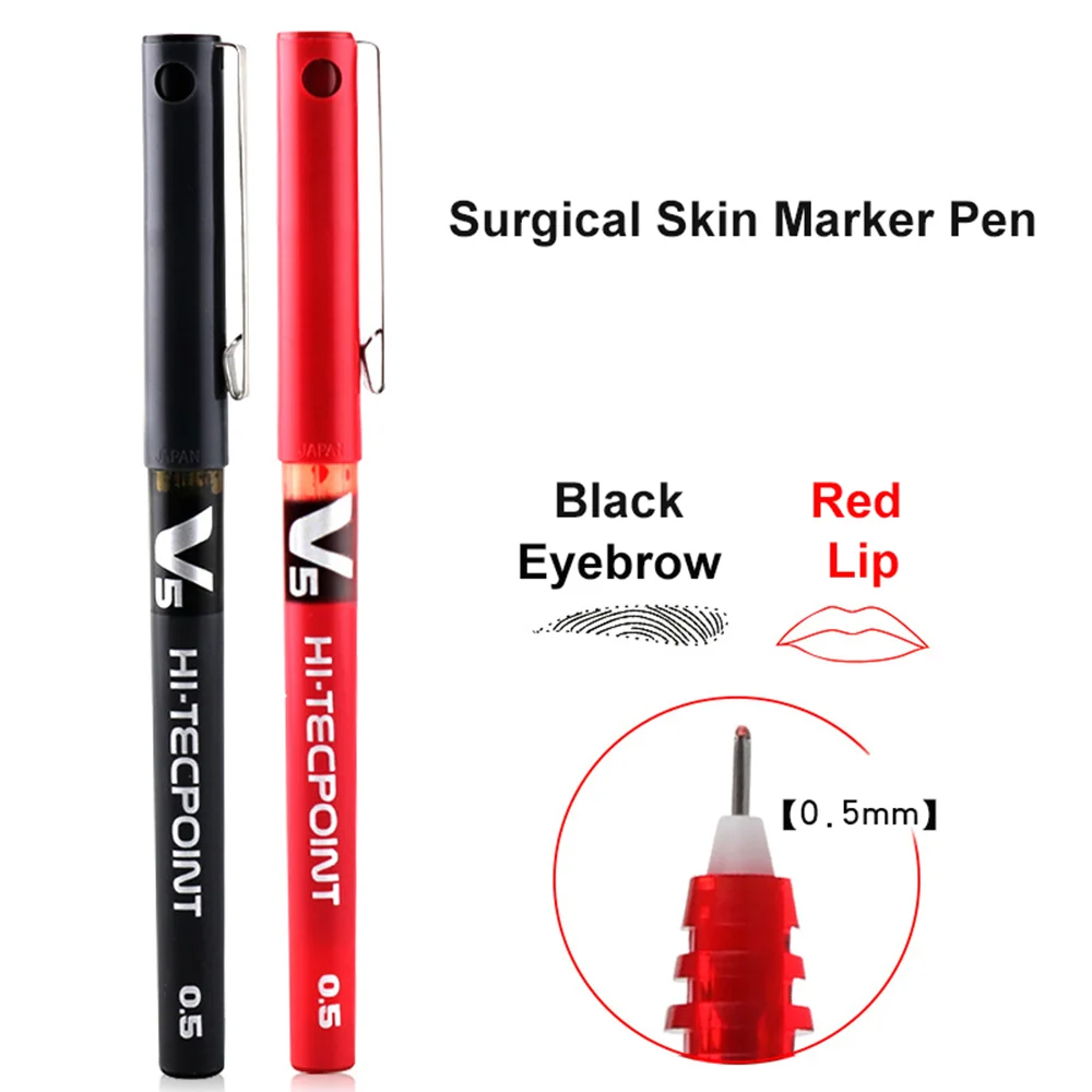 

Sdotter 1pc Tattoo Accessories 0.5MM Surgical Skin Marker Pen Permanent Makeup Microblading Marker Pen For Eyebrow/Lip Beginner