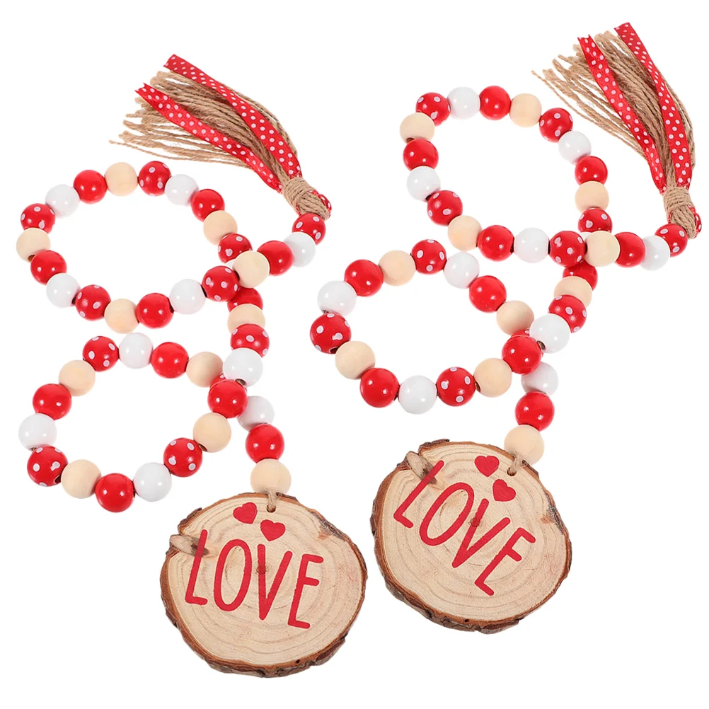 Гирлянда на День святого Валентина 2 шт. деревянные бусины подвески бытовые