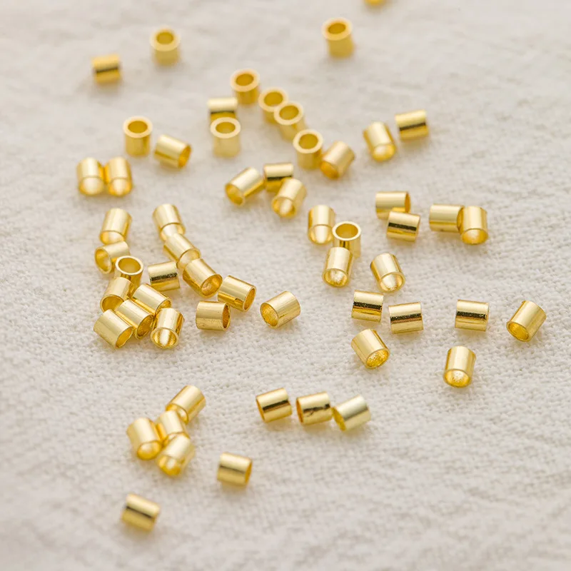 150pcs Crimp Tubes Beads Findings Stopper End Silver and Gold Color Plated Copper Craft Diy  Jewellery Making Accessories