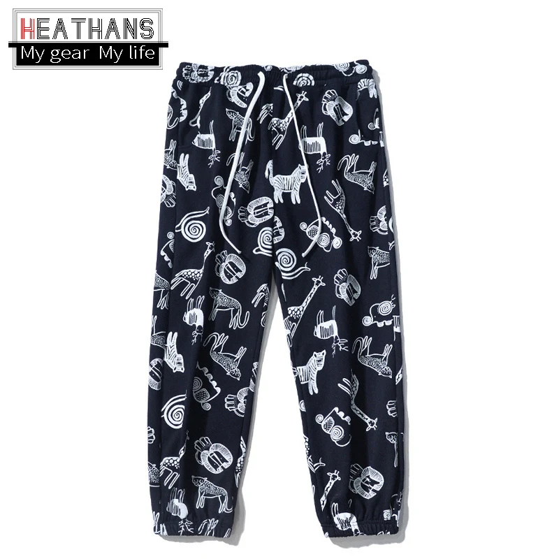 

National Tide Hip Hop Casual Pants Men's Sweatpants Spring Autumn New American Street Full Print Loose Men Sport Pencil Trousers