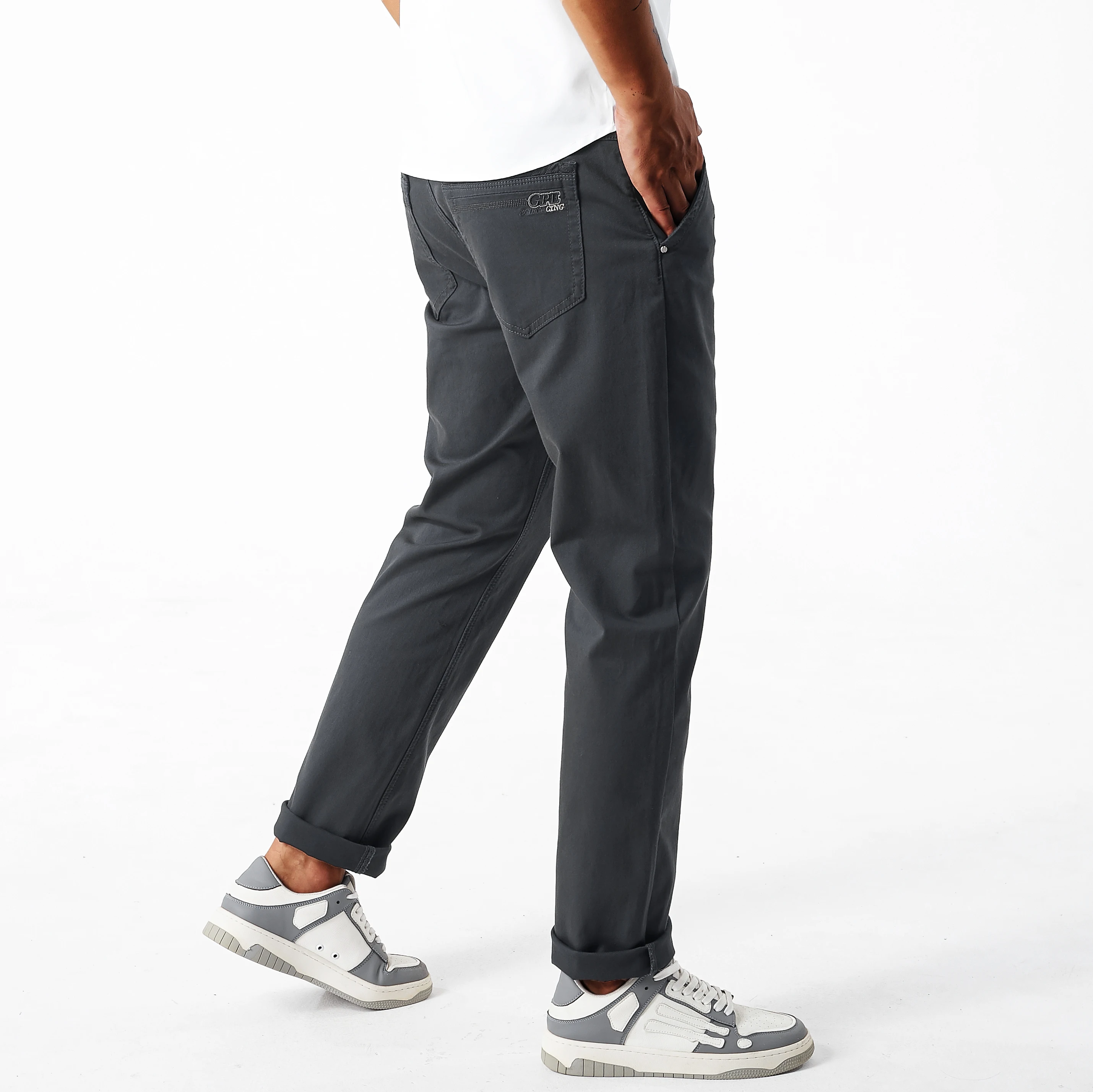 SALEISI мужские 97% хлопок модные мягкие длинные брюки для зимы и осени