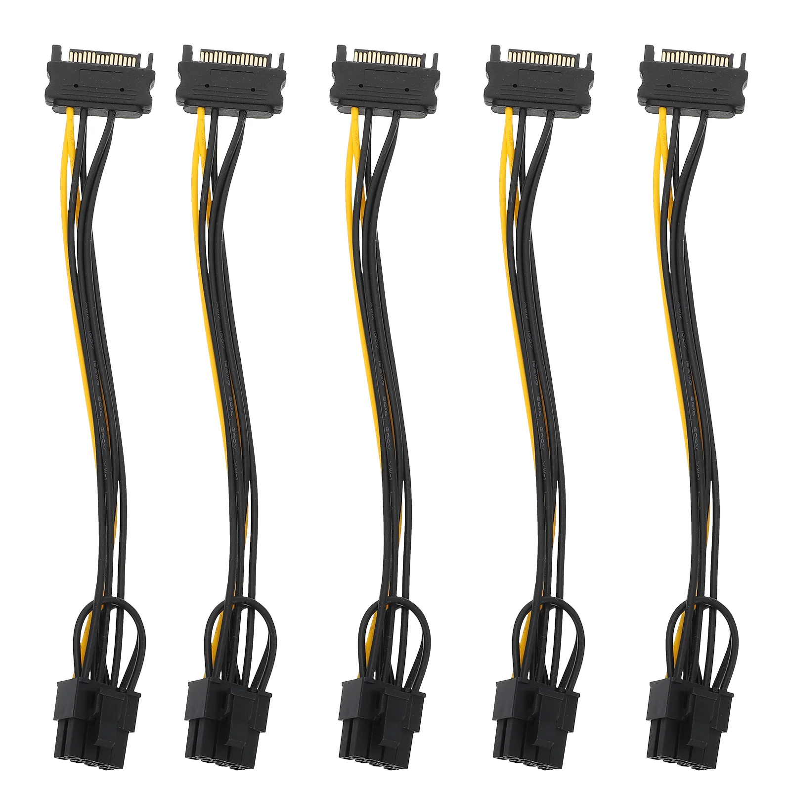 

5 шт. PCIe 8Pin к SATA 15Pin силовой кабель, графический удлинитель, силовой провод