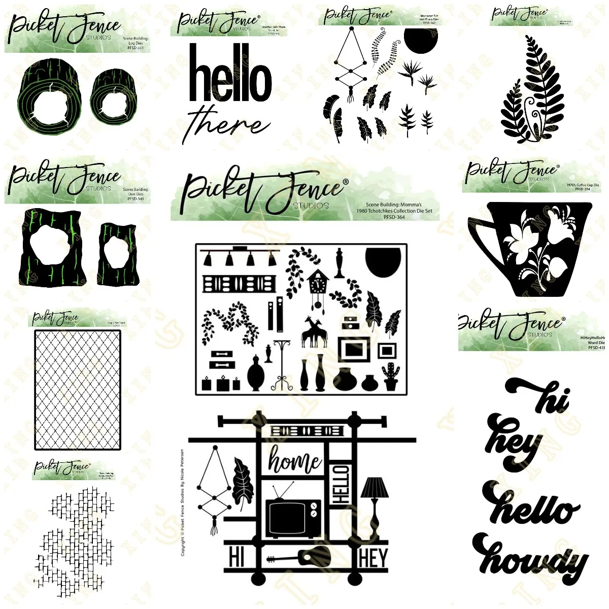 

New Macrame' Pot and Flora Happy Fern Metal Cutting Dies Stencil Scrapbook Diary Decoration Embossing Template DIY Greeting Card
