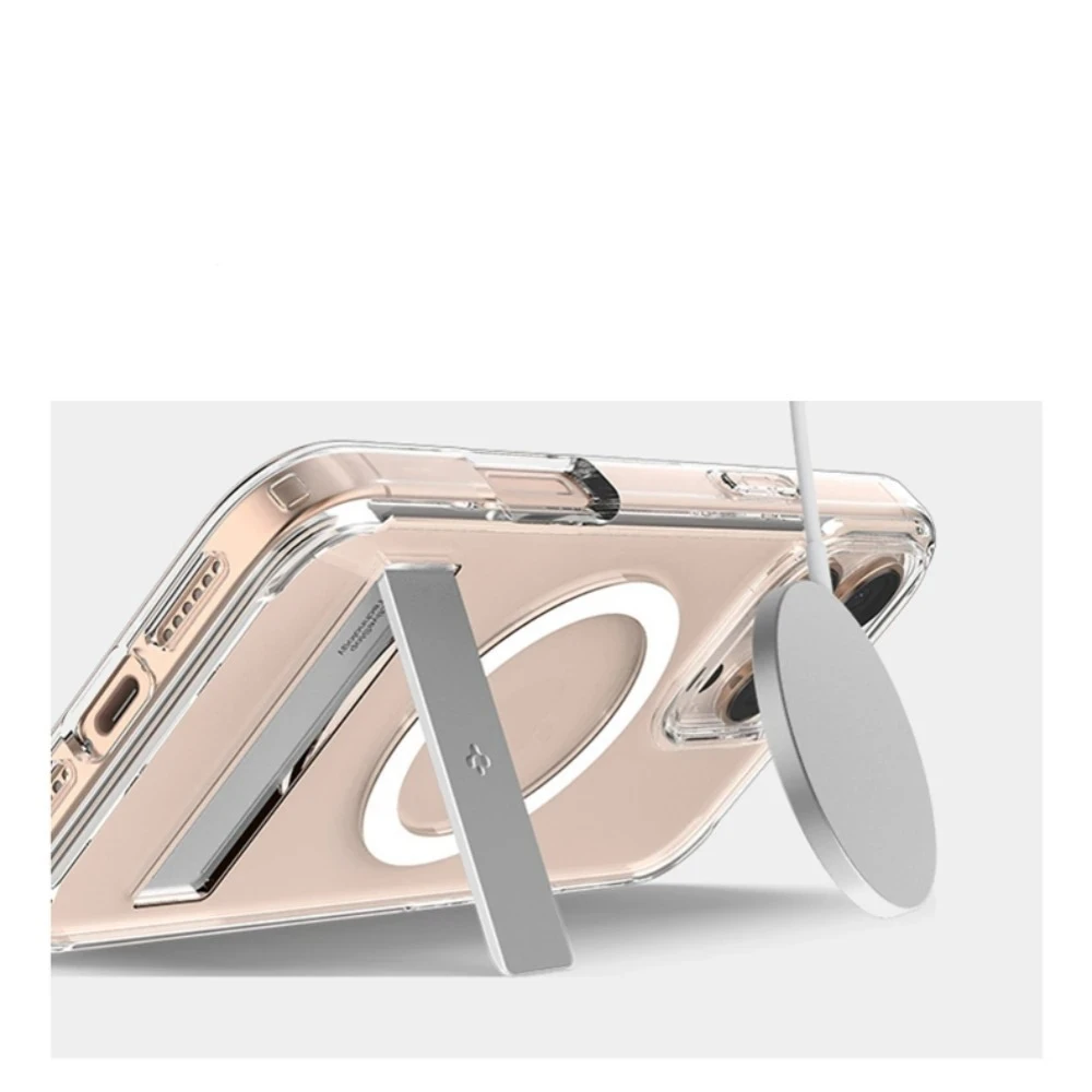Фото Чехол Spigen Ultra Hybrid S MagFit для iPhone 16 Pro Max, 15, 14, 13, 12 с подставкой, защита от пожелтения, совместимость с MagSafe №4