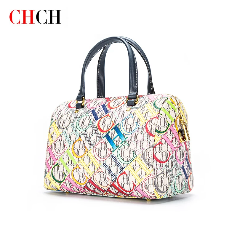 

CHCH 2022 New Fashion Temperament Boston bag Portable Retro Hand Carry Presbyopia Female Bags one-shoulder Messenger Handbag
