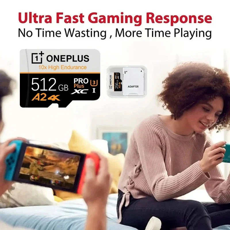 Карта памяти OnePlus 2TB High-Speed A2 SD 512GB 256GB 128GB 1TB Micro TF SD с адаптером для смартфонапланшетаПК, универсальная (art.: 3920dc555be56) - 3920dc555be56