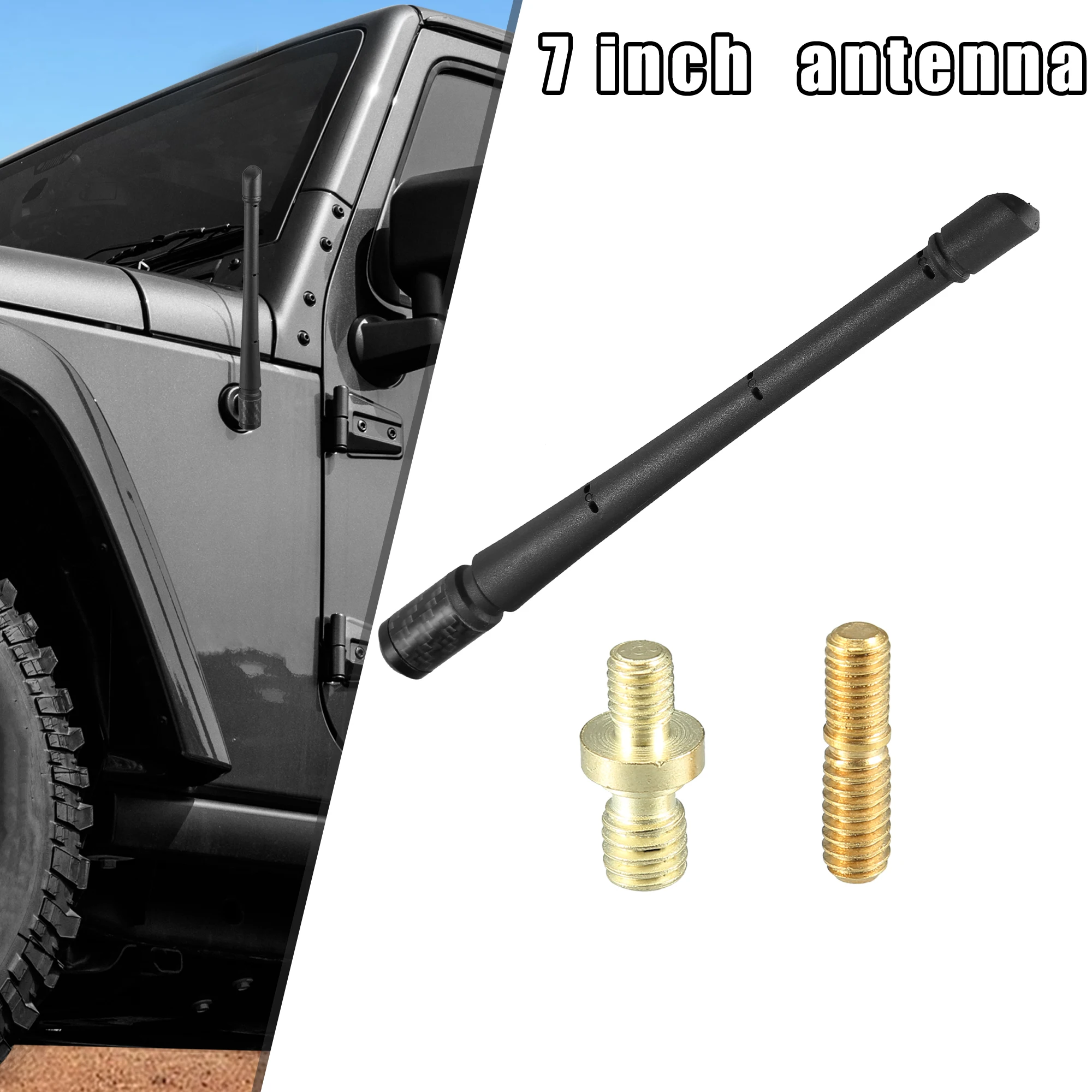 

X Autohaux DC 12 В 7 дюймов Гибкая резиновая антенна для Jeep Wrangler 2007-2019 для оптимизированного FM/AM радиосигнала антенна приема