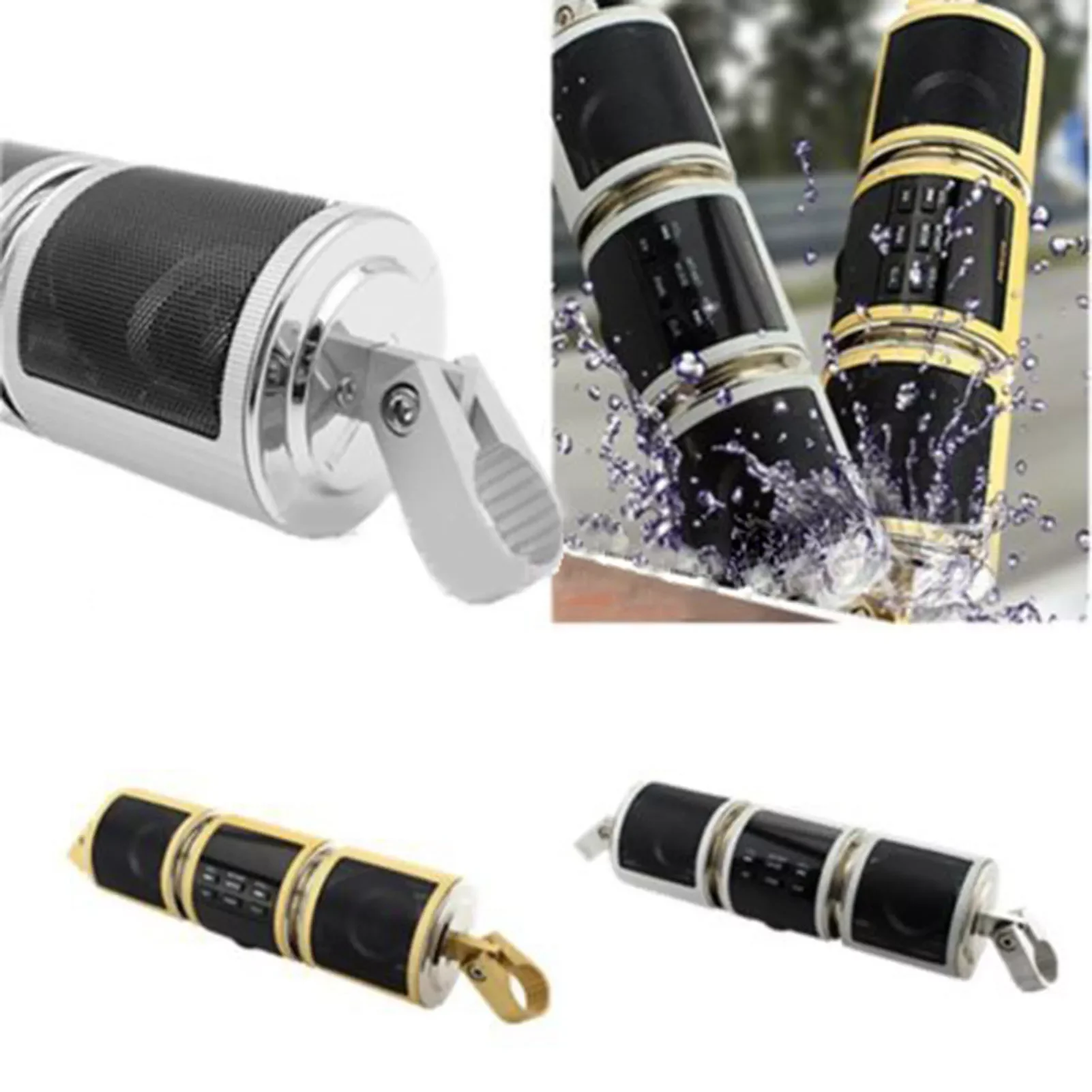 Bluetooth Музыкальный плеер MP3 WMA Мотоцикл Стерео Динамик FM Радио Регулируемый LED Экран TF-карта/АUX-кабель/USB разъем включен.