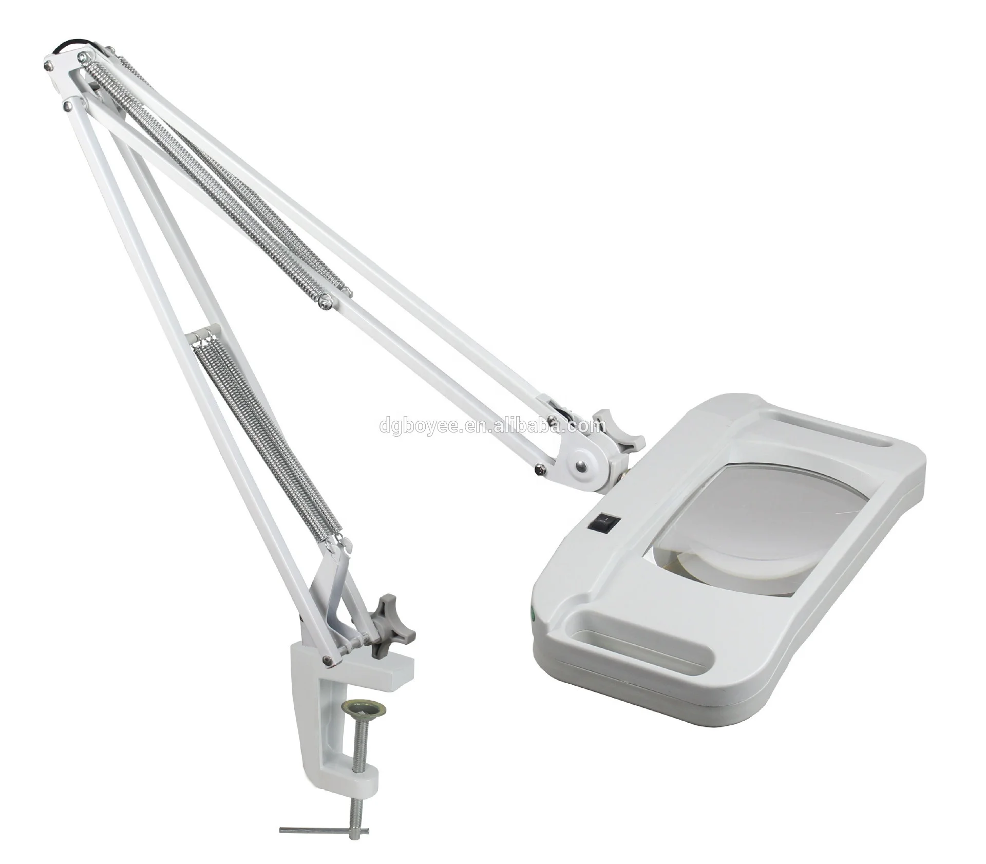 

High-end hospital floor-standing magnifying glass white glass 10X work lighting 86F square magnifying glass lamp