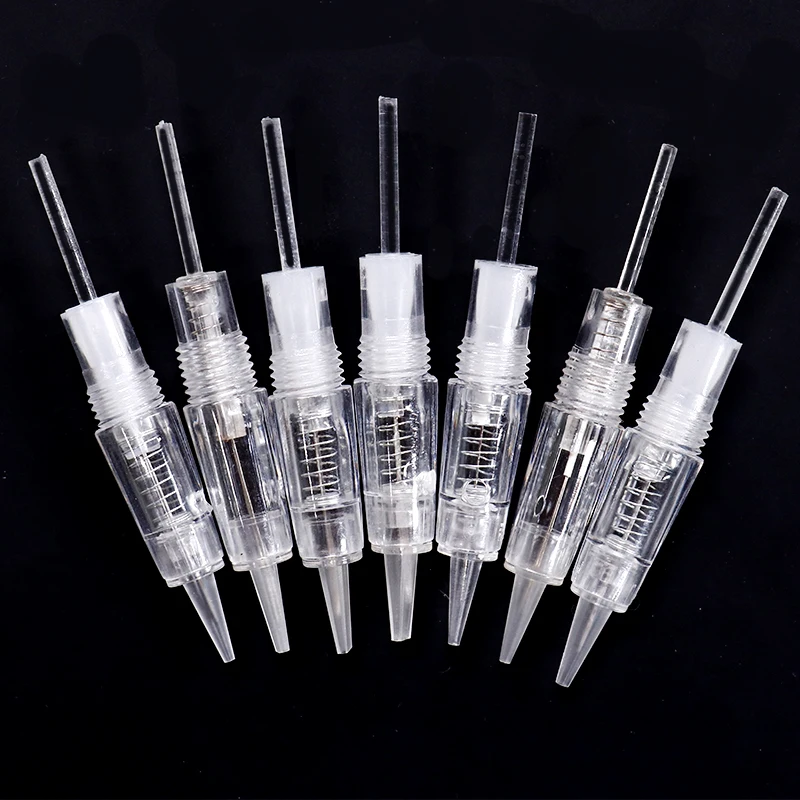 

50pcs/100pcs Disposable Screw Tattoo Needle For Permanent Eyebrows Eyeliner Lips Microneedling Makeup Cartridge Needles