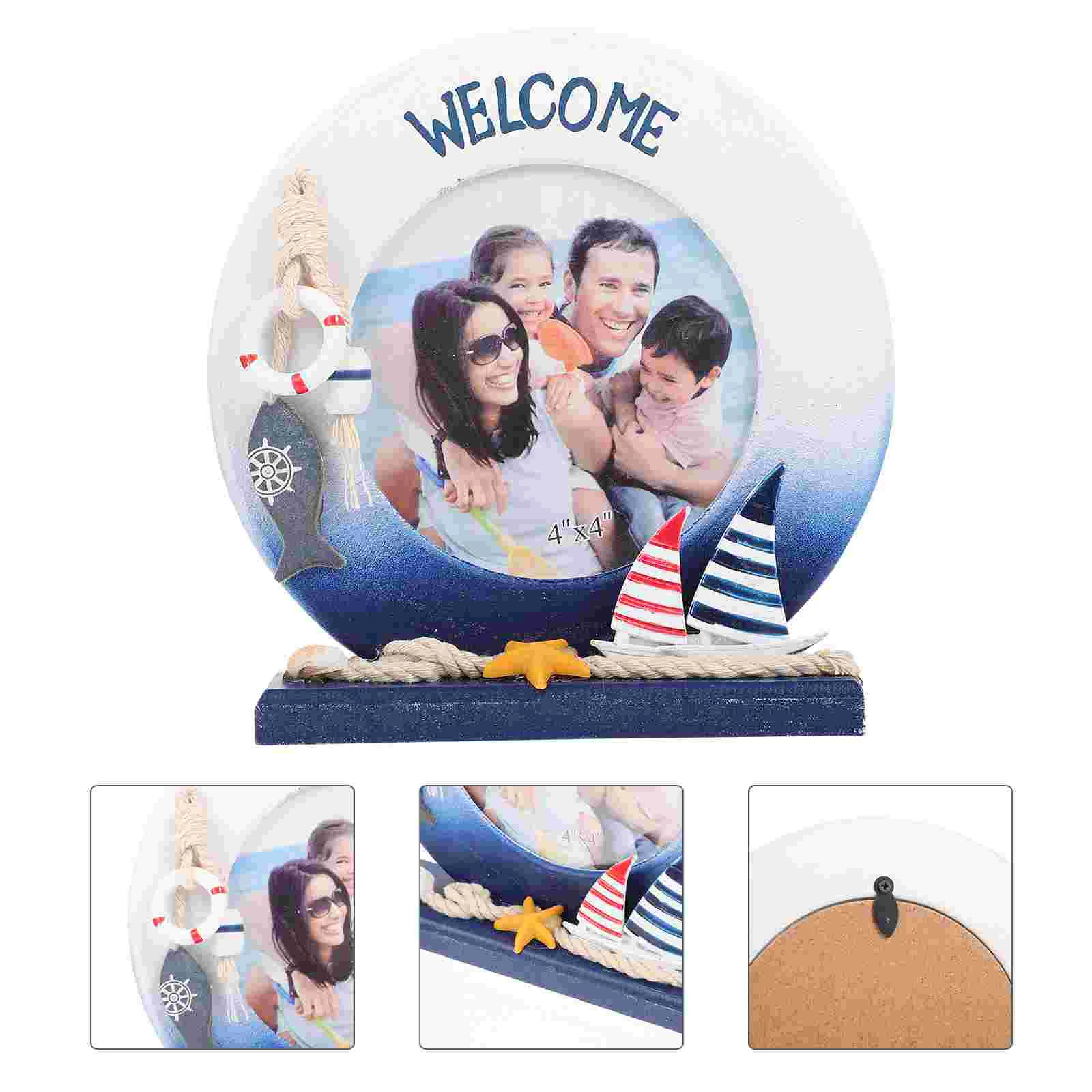 

1pc Picture Frame Adorn Marine Style Picture Frame Decorative Photo Frame for Gift
