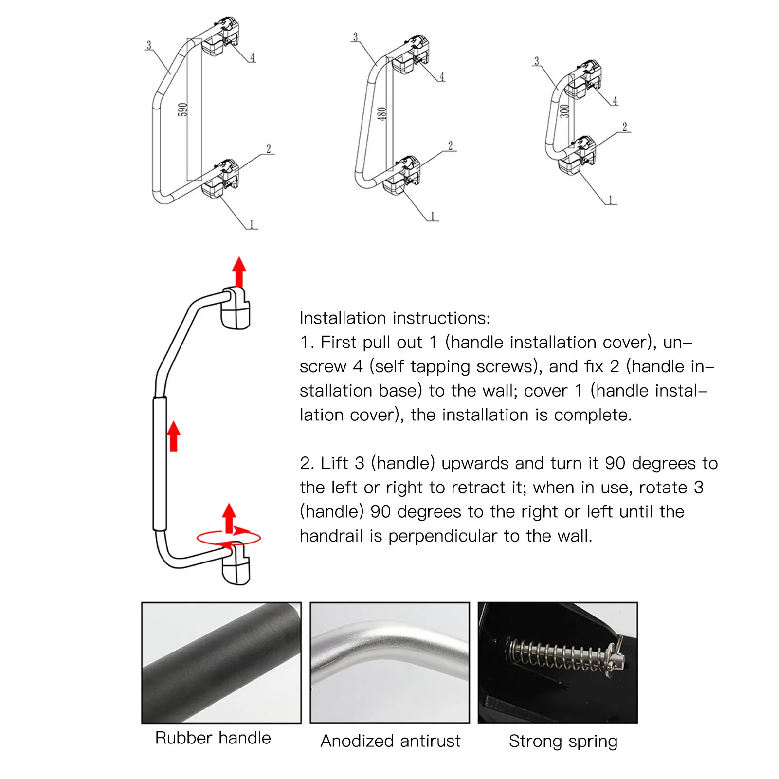 Вспомогательная ручка RV с ручкой из ЭВА эргономичная Нескользящая Складная для