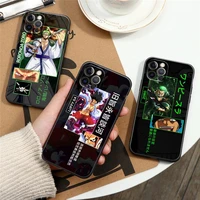 one piece anime phone case for iphone 8 plus se 2020 2022 11 12 13 pro xs max mini xr case black soft silicone cover luffy zoro