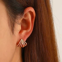 hollow stud earrings for women triangle ear buckle simple geometric korean fashion earring jewelry exquisite gift wholesale
