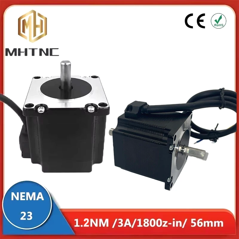 Nema 23 Шаговый двигатель 57HS56 56 мм 1 2 Нм 3A Двойной вал 2-фазный шаговый для