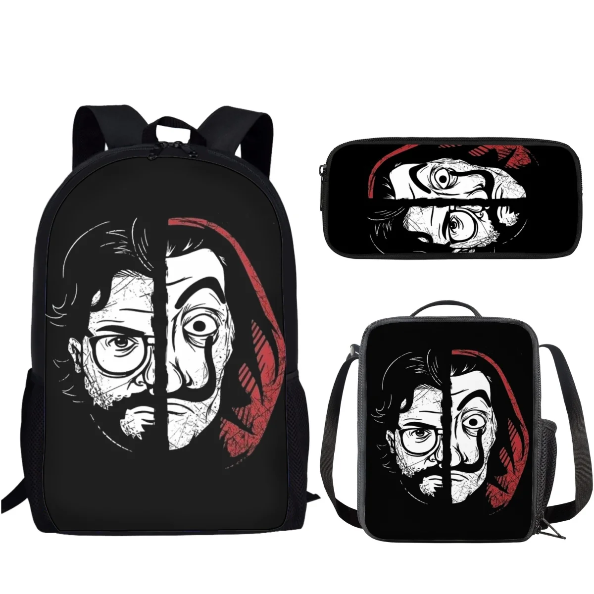 

La Casa De Papel Fashion Girls Backpack Casual School Bag Set of 3 for Kids Book Bag Children Camping Knapsack Mochila Escolar