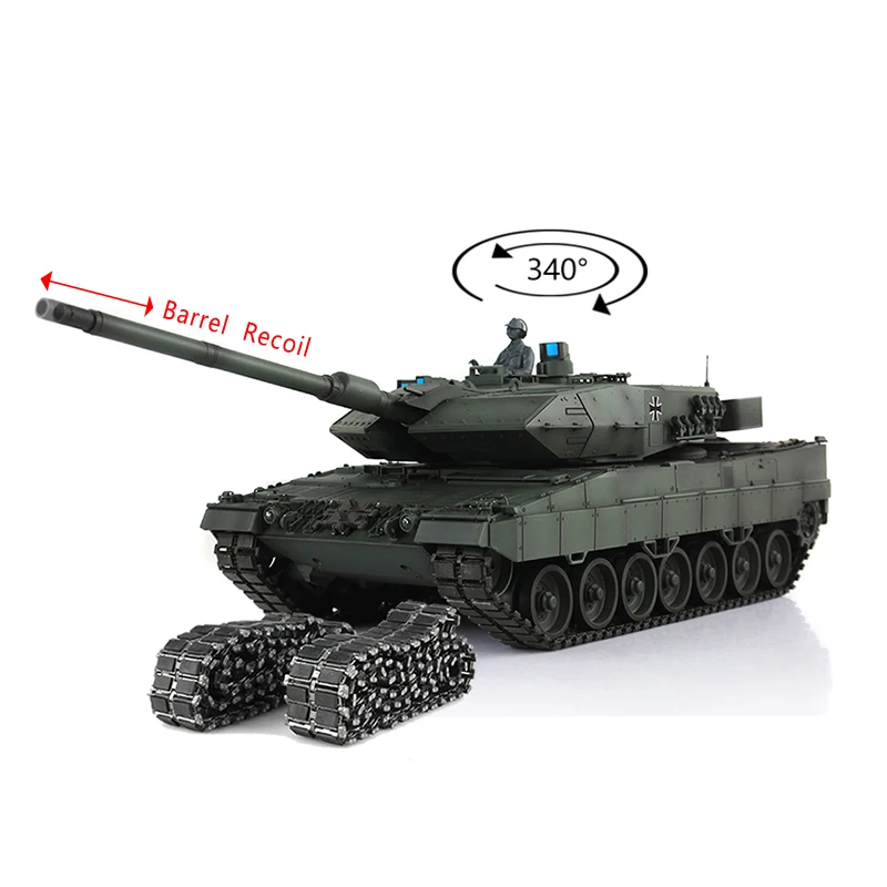 

Henglong 1/16 7.0 Leopard2A6 RC Tank 3889 Metal Tracks Barrel Recoil BB Airsoft Rubbers Military Toucan Boy Toys TH17610