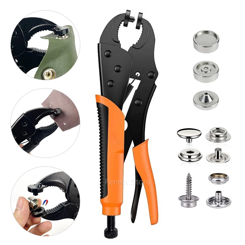 

Heavy Duty Snap Fastener Tool，withSnap Setter Tool Kit for Leather Snaps, Sewing Tarps, Canvas,Boat Cover Installation