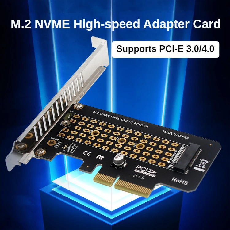 

PH41 NVME M.2 To PCI-E 3.0 Adapter Card M-Key PCIE X4/X8/X16 Riser Extended Expansion Card for 2230/2242/2260/2280 M.2 M Key SSD