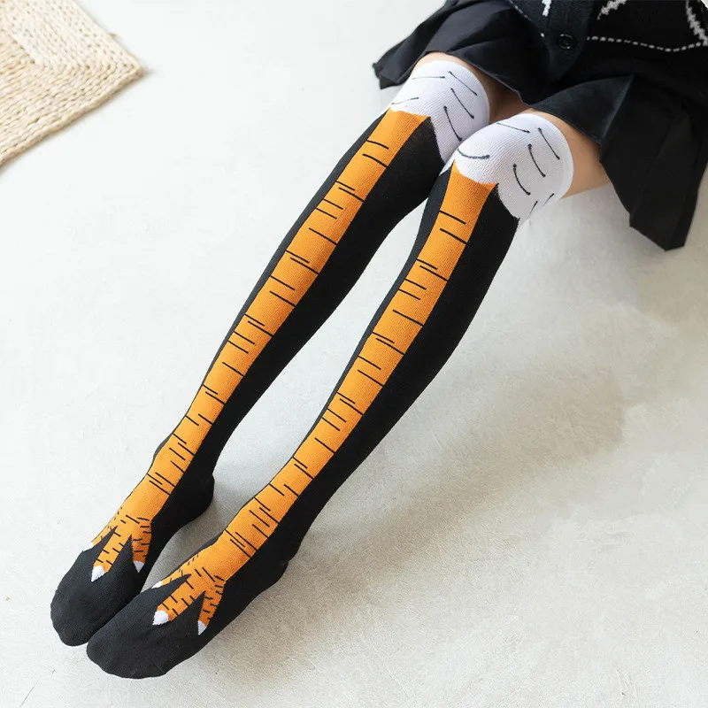Thigh High Stockings Knee Length Chicken Knee High Feet Socks Funny Personality Realistic Feet Sock Lolita