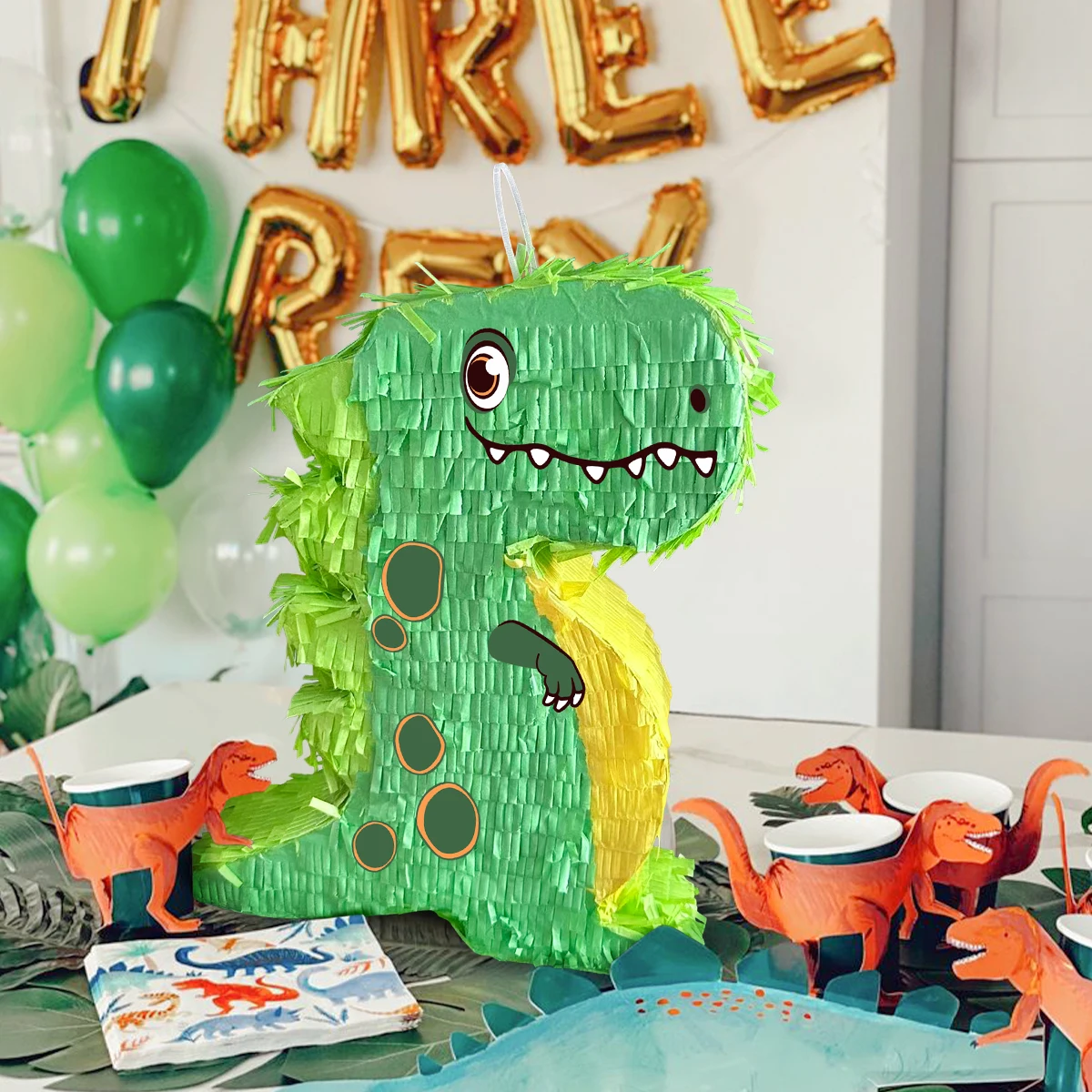 1 компл. джунгли сафари тема динозавра пиньята комплект с повязкой на глаза палка