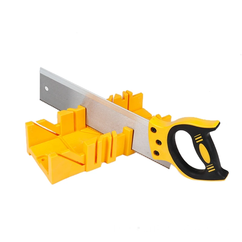 

Hot Multifunction 12 Inch Mitre Box With 14 Inch Back Saw 45° Hole Slot