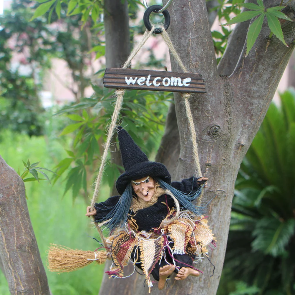 

Welcome Sign Hanging Witch TRICK TREAT Decoration Door Hanging Ornament for Party Bars KTV Nightclub