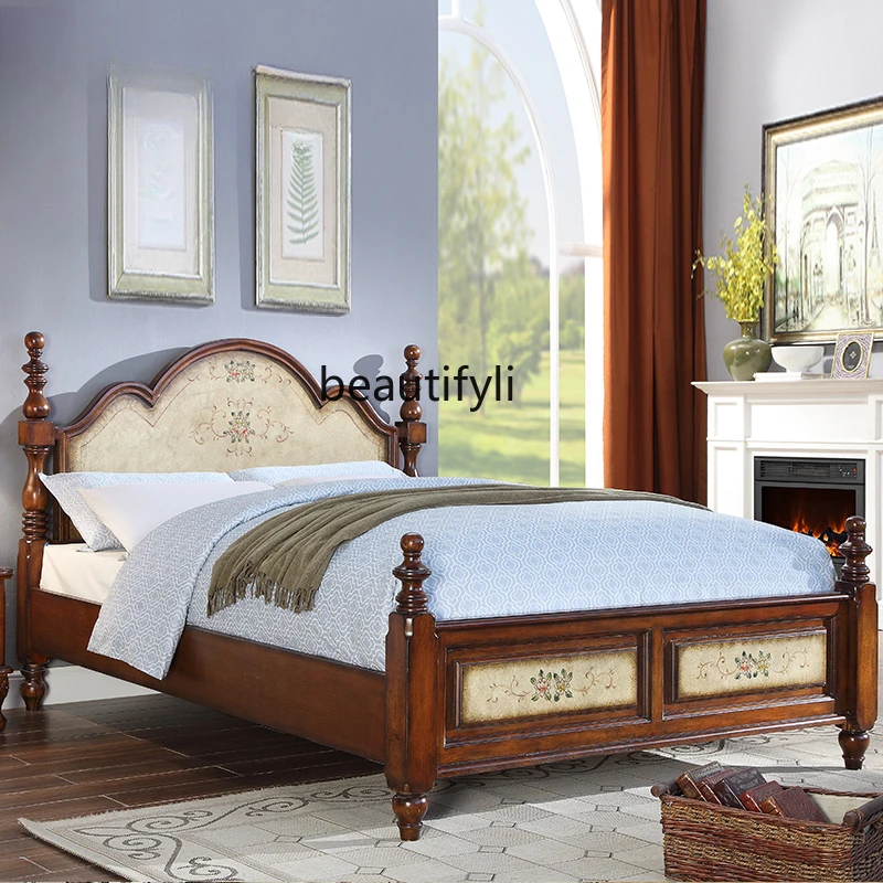 Американская Загородная кровать из массива дерева 1 8 м Главная спальня