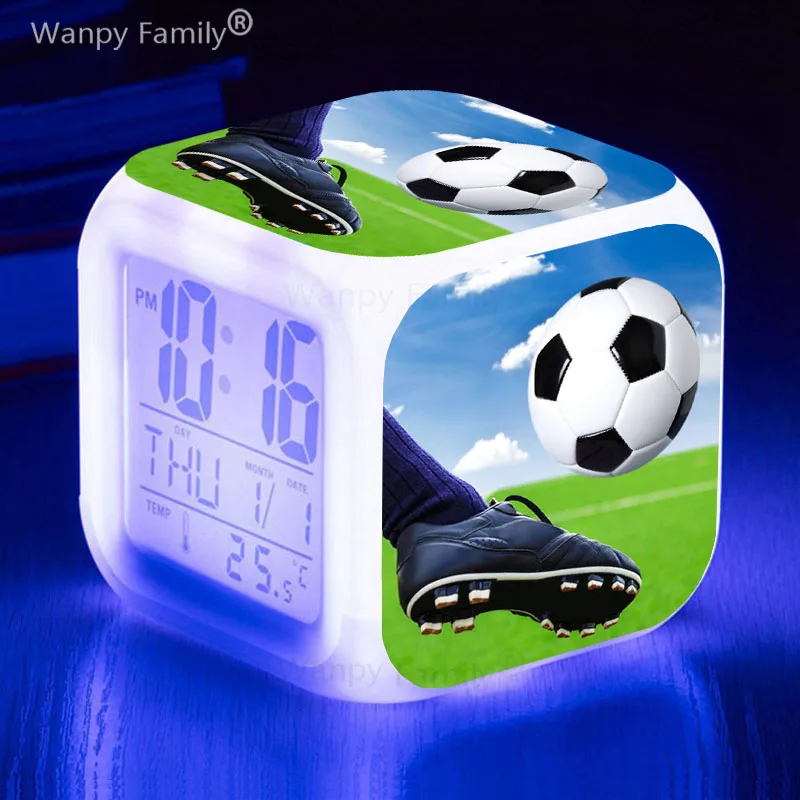 7 Color Glowing Touch Sensing Wake Up Timer Kids Room Home Decor Portable Desk Clock Temperature Display