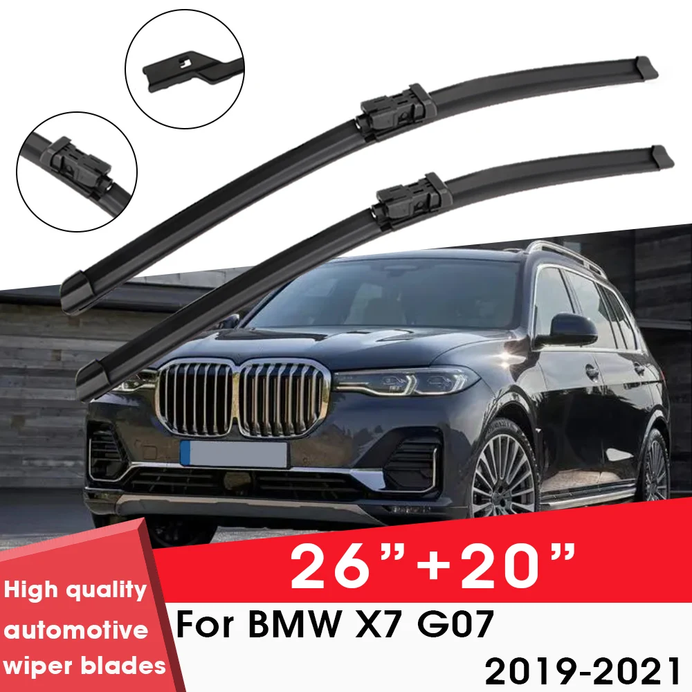 

Car Wiper Blade Blades For BMW X7 G07 2019-2021 26"+ 20" Windshield Windscreen Clean Naturl Rubber Cars Wipers Accessories