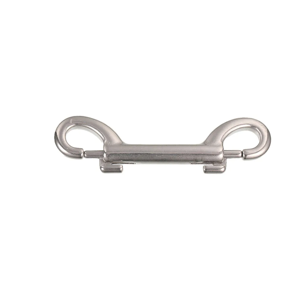 

Bolt Snap Hook Stainless Steel Double Ended Hooks Corrosion Resistant Metal Clips Farm Use Leash Key Chain Silver 2