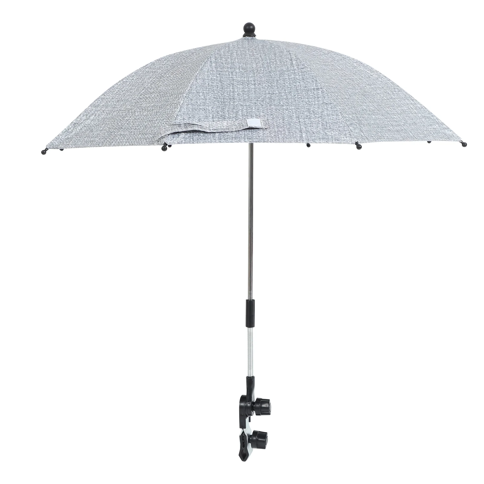 

Stroller Parasol Cart Grey Infant Pram Sun Shade Clamp on Adjustable UV Protection Rain 75x75x80cm Umbrella chair beach