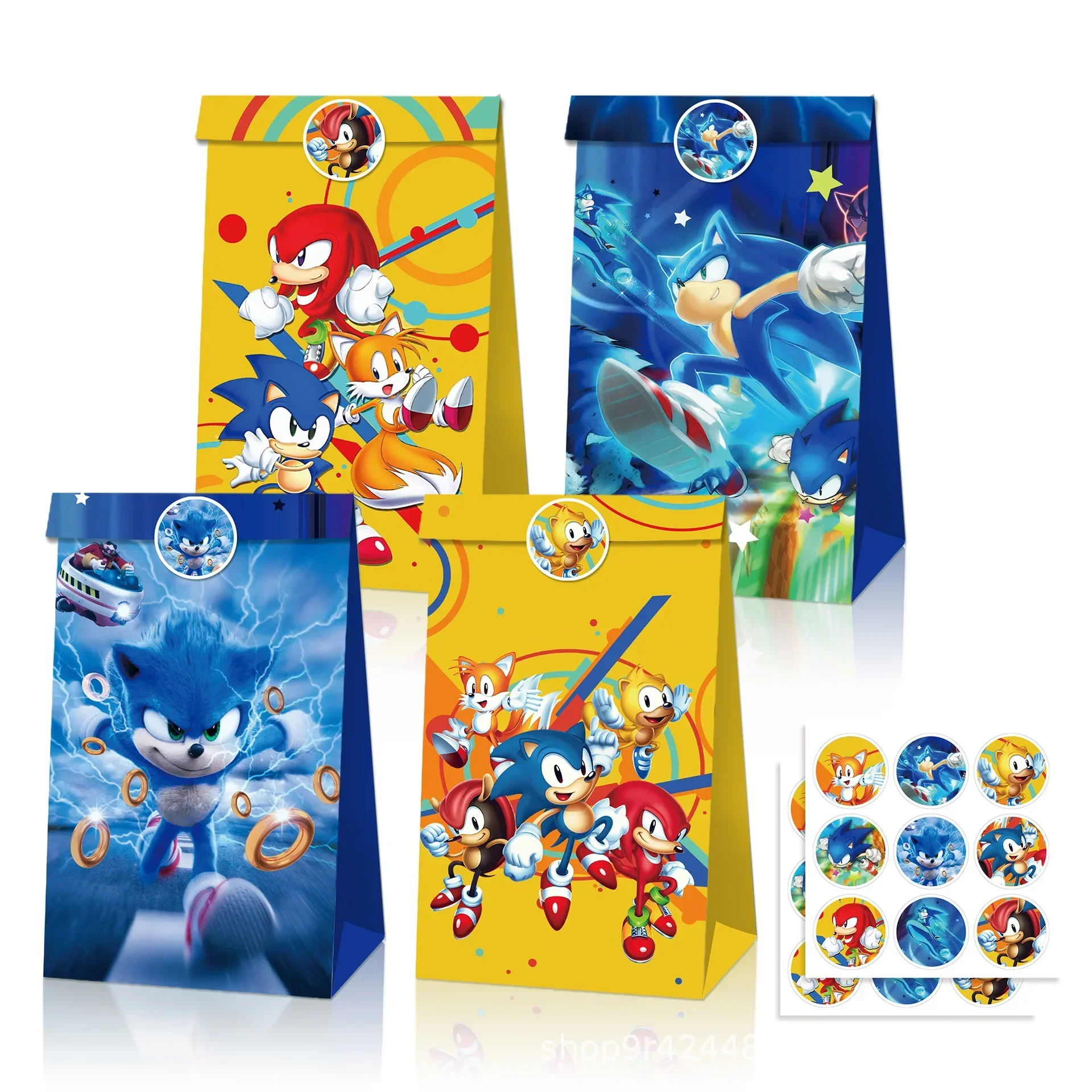 Фото Наклейки Sonic Carnival Party: Синий Ежик, Аниме-персонаж Shadow Tails, Сверхскоростные клейкие стикеры, Декоративные принадлежности, Игрушка №2