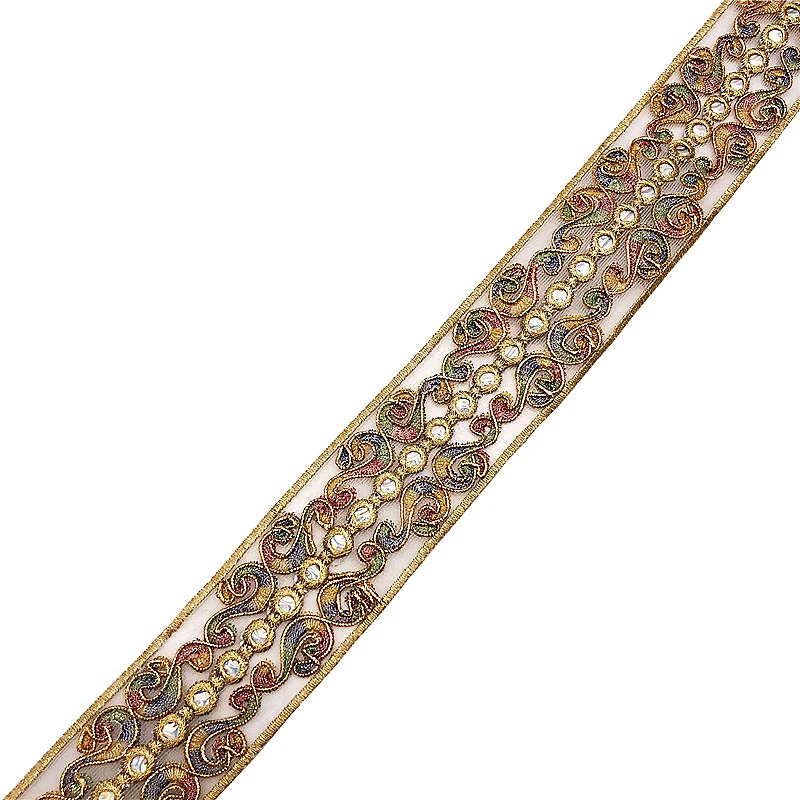 Этническая ветрозащитная сетка шириной 4 5 см вышивка блестки кружево ручной