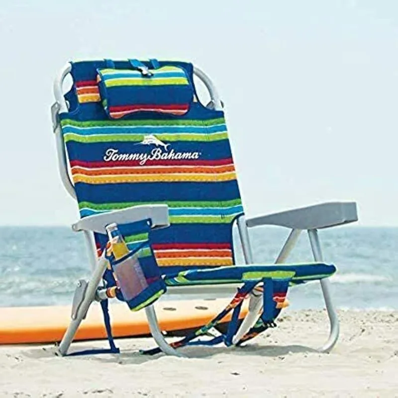 

Tommy Bahama Beach Chair, Aluminum, Green Strips