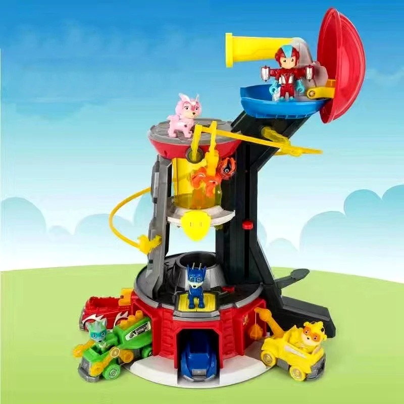 

Pawed Lookout Tower Bus Rescue Base Command Center Puppy Patrolling Set Action Figures Car Lights and SoundsToy For Kid Gifts